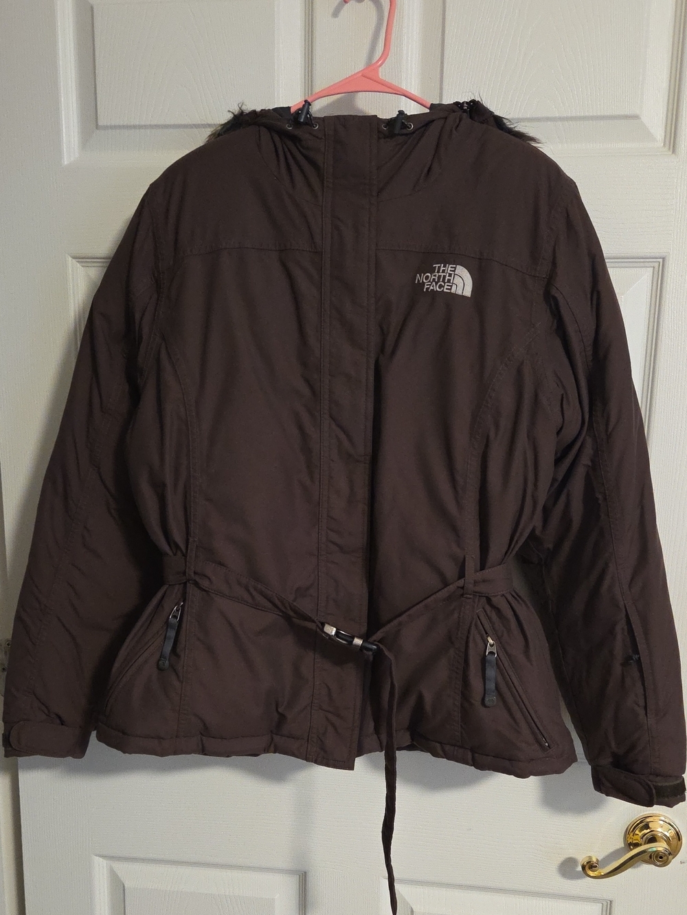 The North Face Women's Dark Brown Hooded Puffer Coat